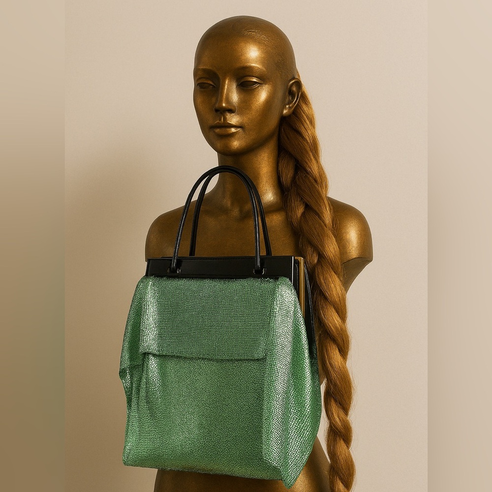 Sea Green Chainmaille Vintage Reloved Bag 💼